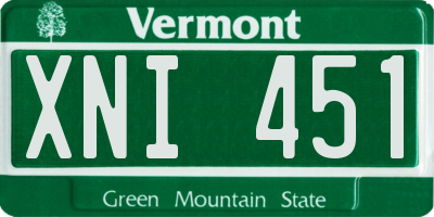 VT license plate XNI451