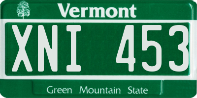 VT license plate XNI453