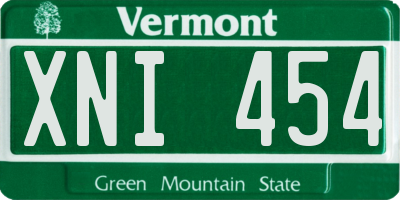 VT license plate XNI454
