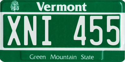 VT license plate XNI455
