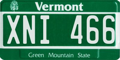 VT license plate XNI466