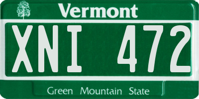 VT license plate XNI472