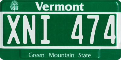 VT license plate XNI474