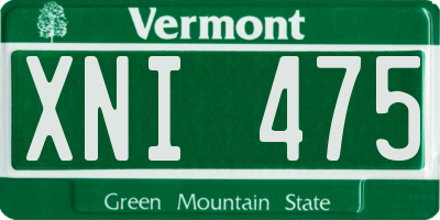 VT license plate XNI475