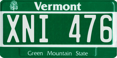 VT license plate XNI476