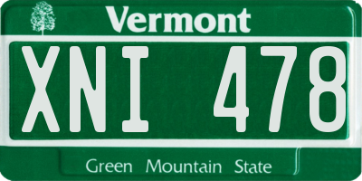 VT license plate XNI478