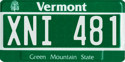 VT license plate XNI481