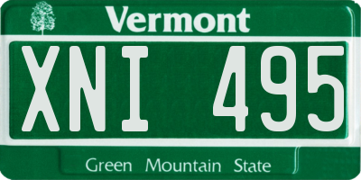 VT license plate XNI495