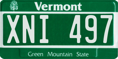 VT license plate XNI497