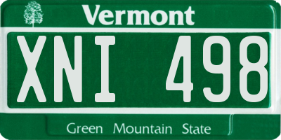 VT license plate XNI498