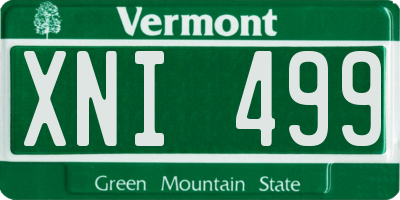 VT license plate XNI499