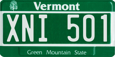 VT license plate XNI501