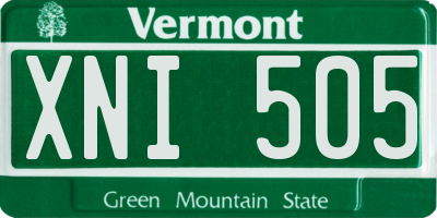 VT license plate XNI505