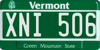 VT license plate XNI506