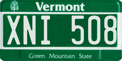VT license plate XNI508