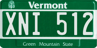 VT license plate XNI512