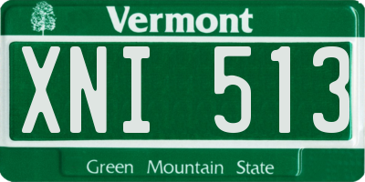 VT license plate XNI513