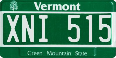 VT license plate XNI515