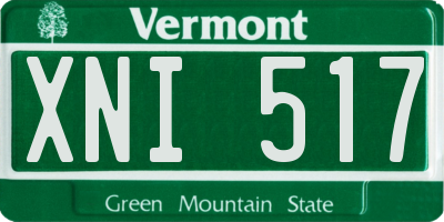 VT license plate XNI517
