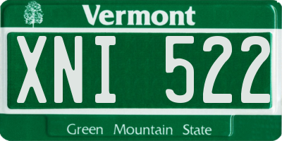 VT license plate XNI522
