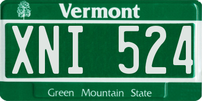 VT license plate XNI524