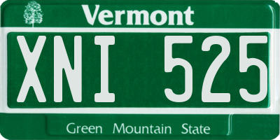 VT license plate XNI525