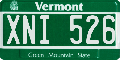 VT license plate XNI526