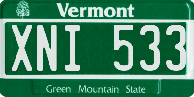 VT license plate XNI533