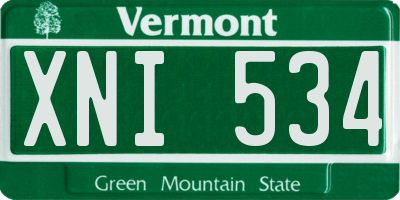 VT license plate XNI534