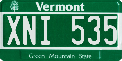 VT license plate XNI535