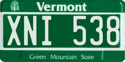 VT license plate XNI538