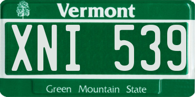 VT license plate XNI539
