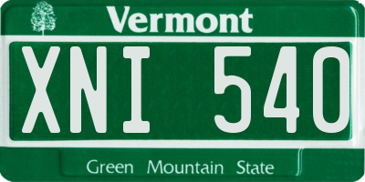 VT license plate XNI540