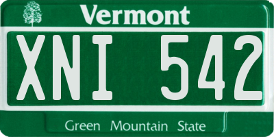 VT license plate XNI542