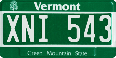 VT license plate XNI543