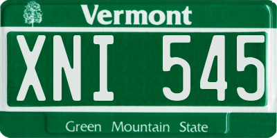 VT license plate XNI545