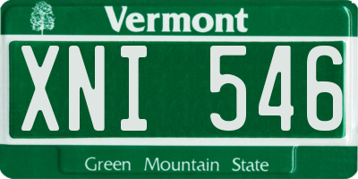 VT license plate XNI546