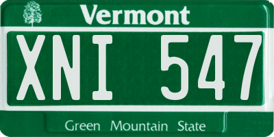 VT license plate XNI547