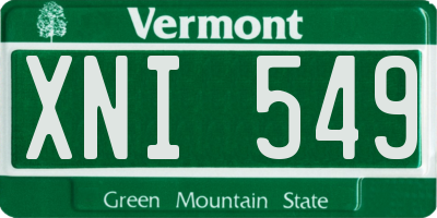 VT license plate XNI549