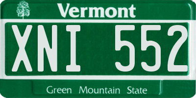 VT license plate XNI552