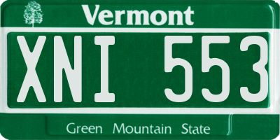 VT license plate XNI553