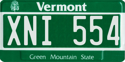 VT license plate XNI554