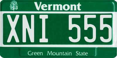 VT license plate XNI555