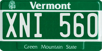 VT license plate XNI560