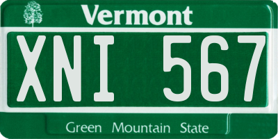 VT license plate XNI567
