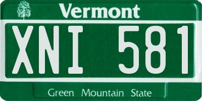 VT license plate XNI581