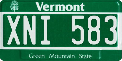 VT license plate XNI583