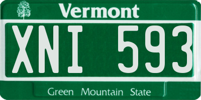 VT license plate XNI593
