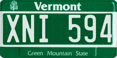 VT license plate XNI594
