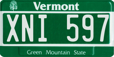 VT license plate XNI597